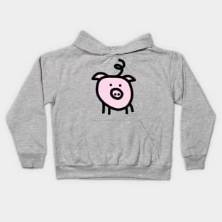 Cute Pink Pig Graphic Art Kids Hoodie